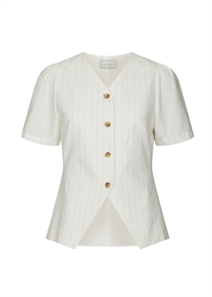Jules summer stripe bluse Taupe Stripe Neo Noir 